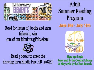 Literary Elements Adult Summer Reading Program @ Holmes County District Public Library | Millersburg | Ohio | United States