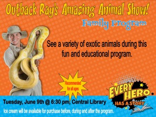 Outback Ray Amazing Animal Show @ Central Library | Millersburg | Ohio | United States