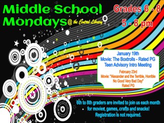 Middle School Mondays @ Holmes County District Public Library | Millersburg | Ohio | United States