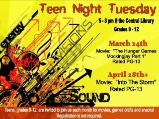 March Teen Night Tuesdays @ Holmes County District Public Library | Millersburg | Ohio | United States