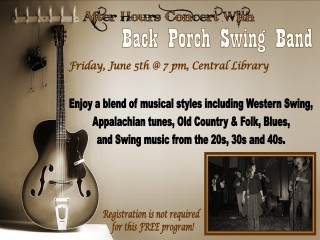After Hours Concert with Back Porch Swing Band @ Central Library | Millersburg | Ohio | United States
