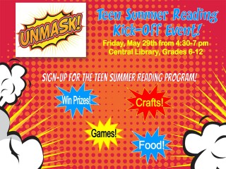 UnMask! Teen Summer Reading Program Kick-Off Event! @ Central Library | Millersburg | Ohio | United States
