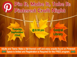 Pin It, Make It, Take It: Pinterest Craft Night @ Central Library | Millersburg | Ohio | United States