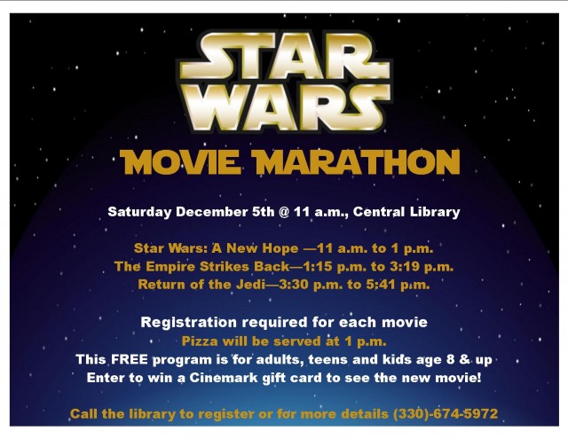 Star Wars Movie Marathon flyers
