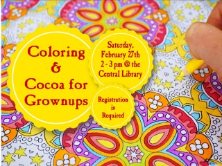 February 2016 Coloring and Cocoa for Grownups @ Central Library | Millersburg | Ohio | United States