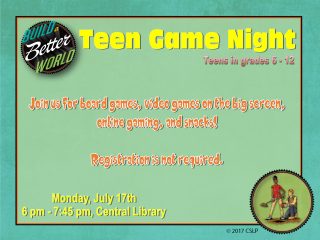 Teen Game Night @ Central Library | Millersburg | Ohio | United States