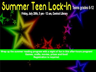 Summer Teen Lock-In @ Central Library | Millersburg | Ohio | United States