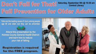 Don't Fall for That! Fall Prevention for Older Adults @ Central Library | Millersburg | Ohio | United States