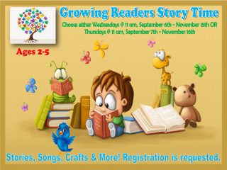 Wednesdays Growing Readers Story Time @ Central Library | Millersburg | Ohio | United States