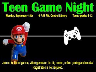 Teen Game Night @ Central Library | Millersburg | Ohio | United States