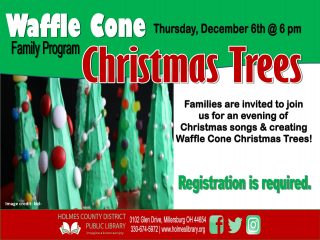 Waffle Cone Christmas Trees @ Central Library | Millersburg | Ohio | United States